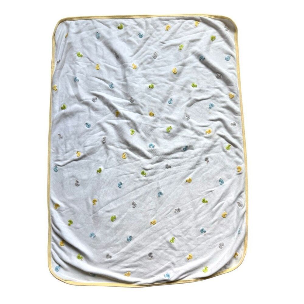 Baby Boys Carters Embroidered Duck Gender Neutral Yellow Cotton Baby Blanket